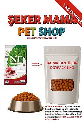 ND Tahılsız Tavuk Narlı Kedi Maması Özel Paketleme 1 kg